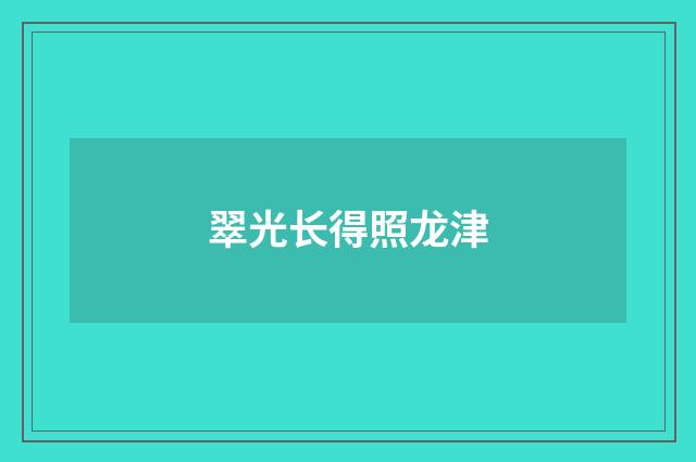 翠光长得照龙津