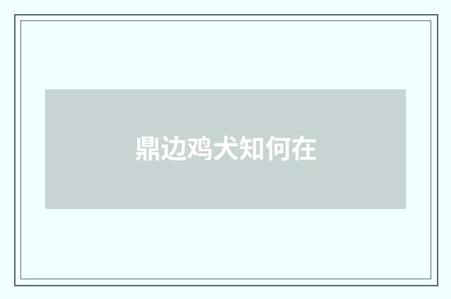 鼎边鸡犬知何在