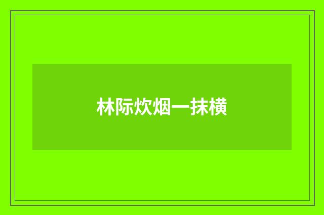林际炊烟一抹横