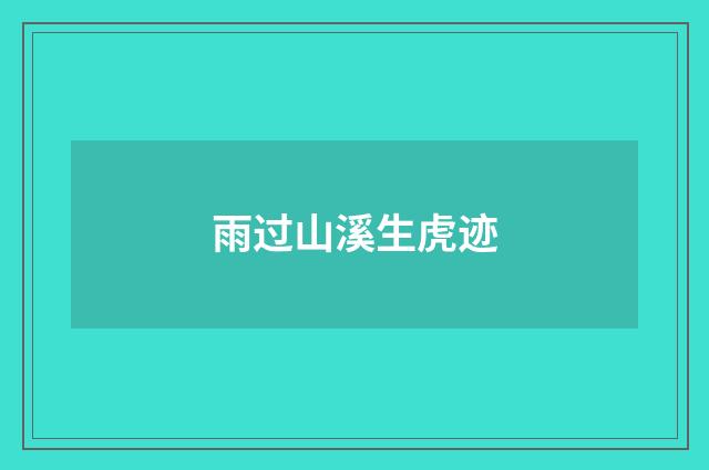 雨过山溪生虎迹