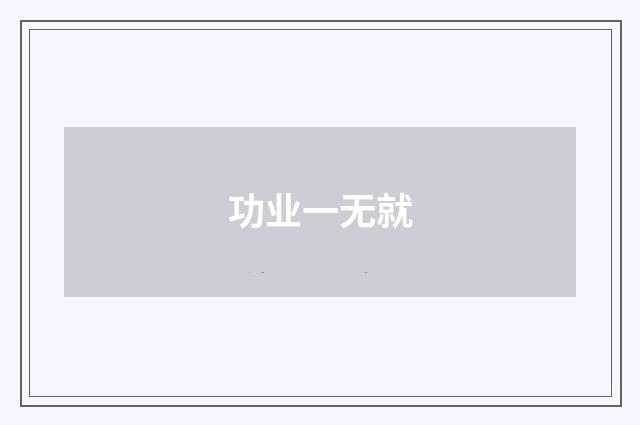 功业一无就
