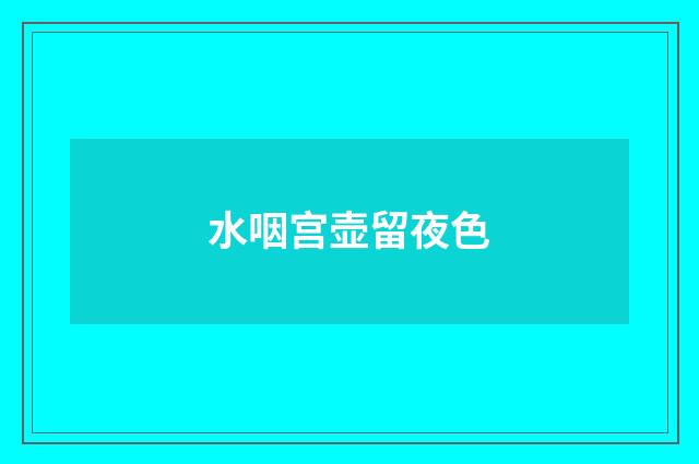 水咽宫壶留夜色