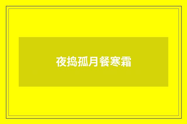 夜捣孤月餐寒霜