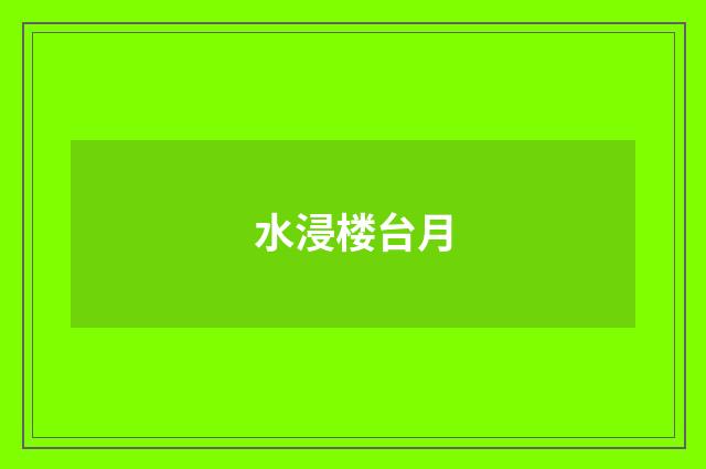 水浸楼台月