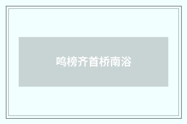 鸣榜齐首桥南浴