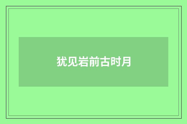 犹见岩前古时月