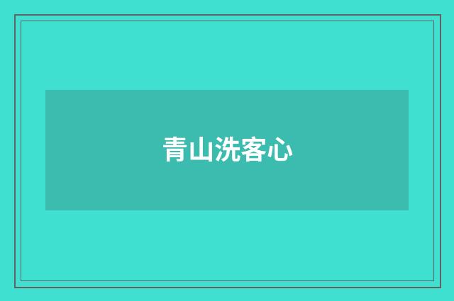青山洗客心