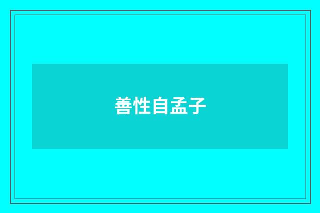 善性自孟子