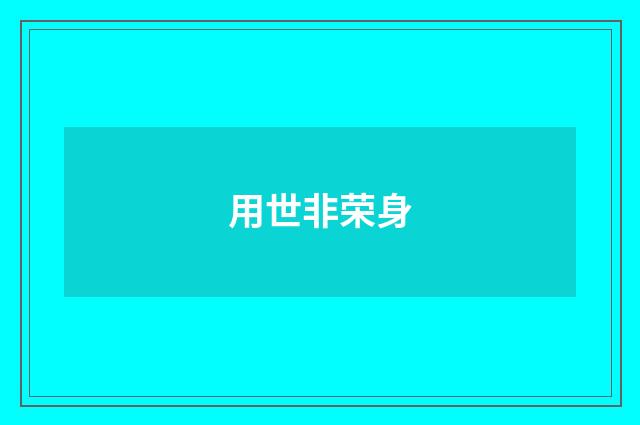 用世非荣身