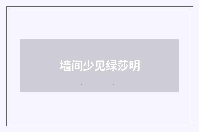 墙间少见绿莎明