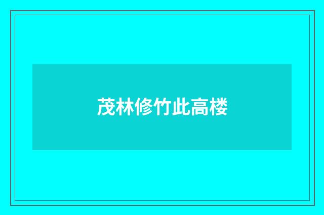 茂林修竹此高楼