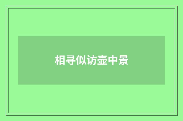 相寻似访壶中景