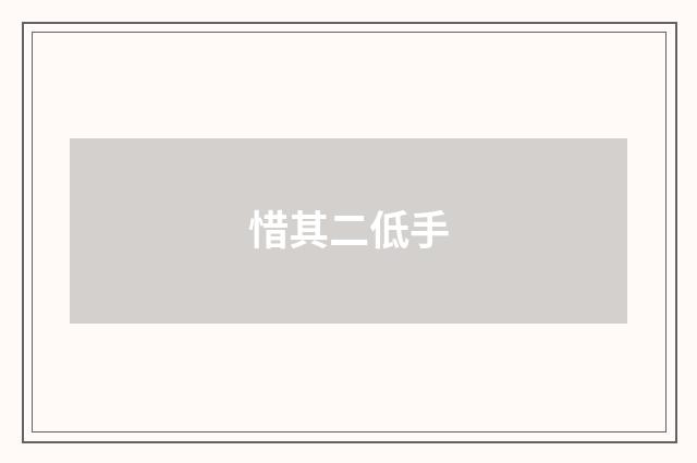 惜其二低手