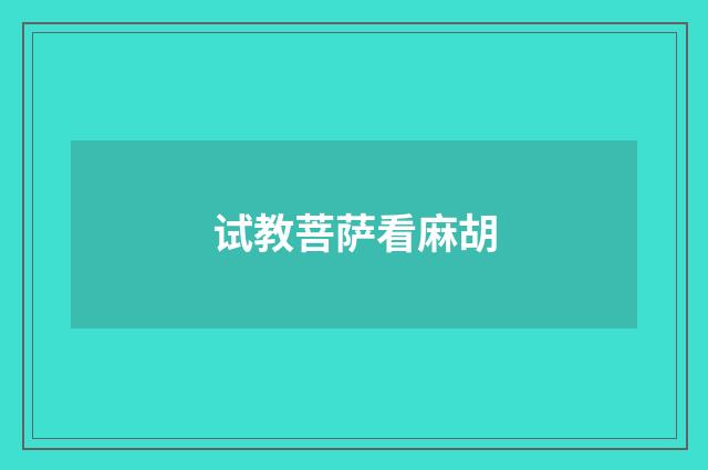 试教菩萨看麻胡