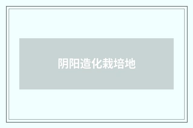 阴阳造化栽培地