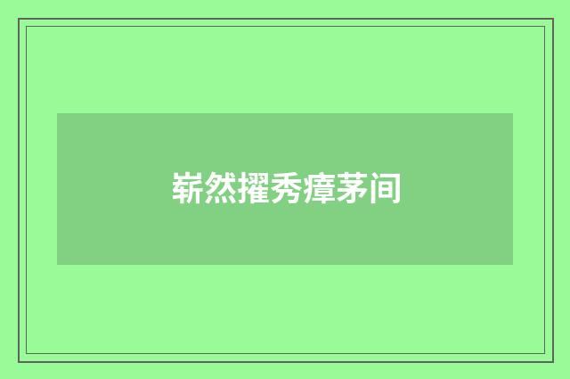 崭然擢秀瘴茅间