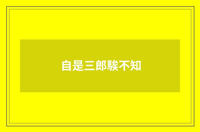自是三郎騃不知