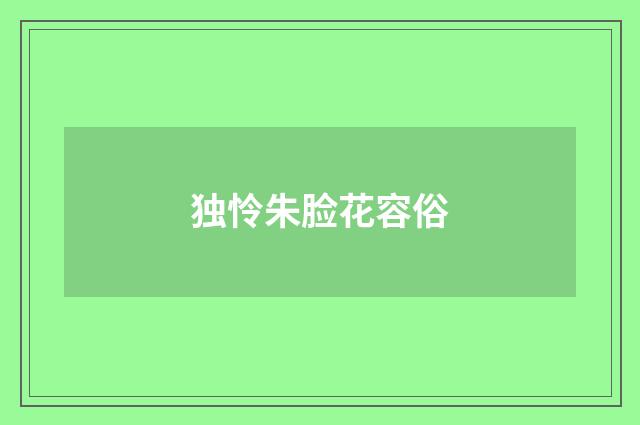 独怜朱脸花容俗