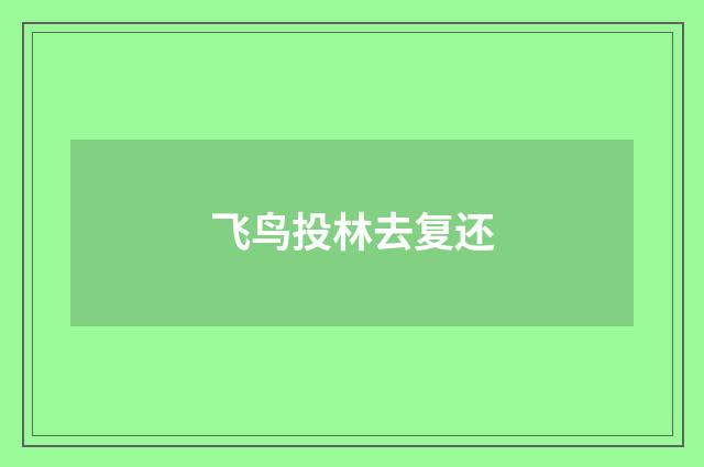 飞鸟投林去复还