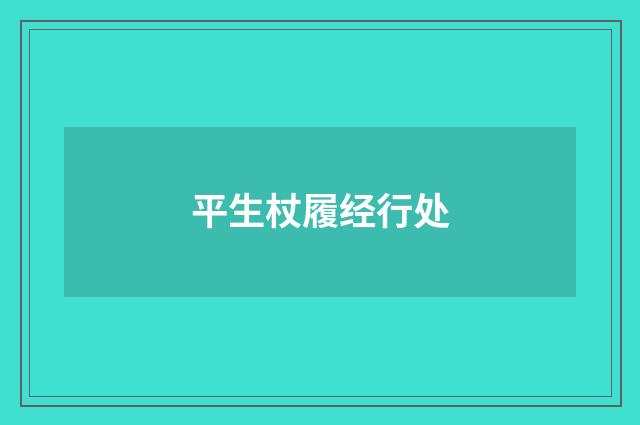 平生杖履经行处