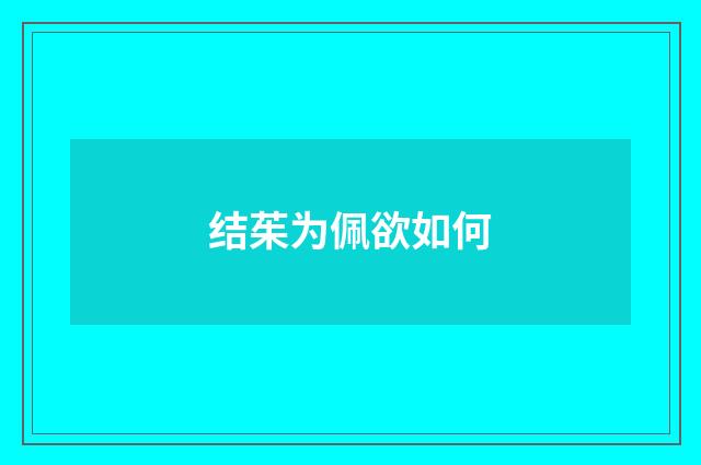 结茱为佩欲如何