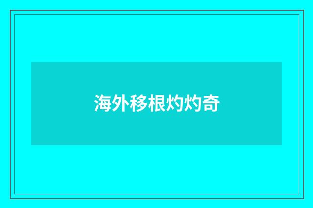 海外移根灼灼奇