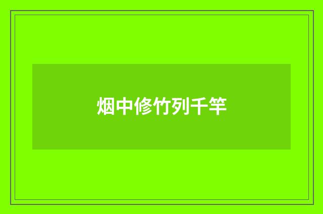 烟中修竹列千竿