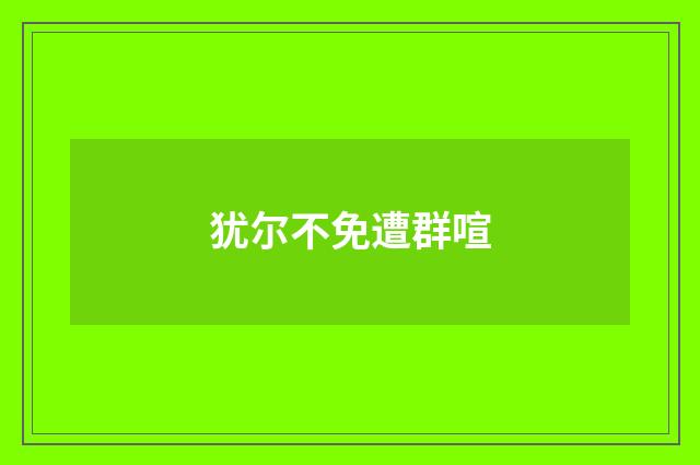 犹尔不免遭群喧