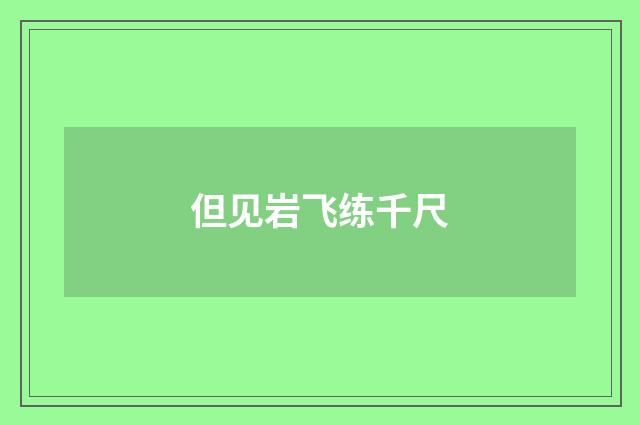 但见岩飞练千尺