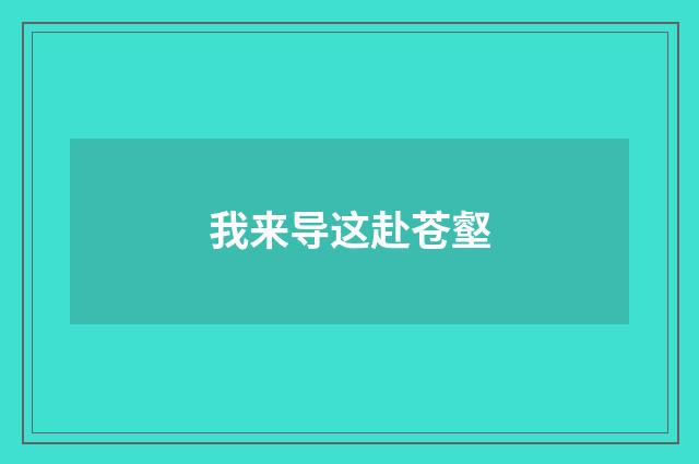 我来导这赴苍壑