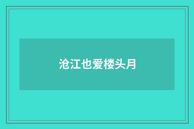 沧江也爱楼头月