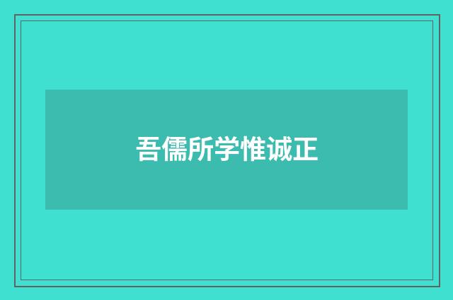 吾儒所学惟诚正