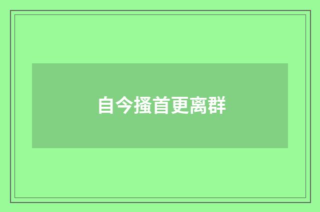 自今搔首更离群