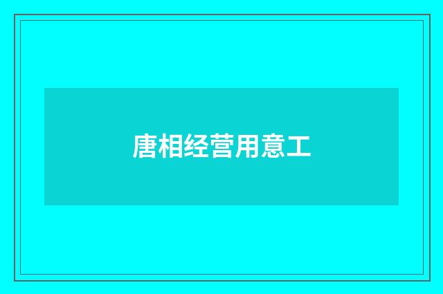 唐相经营用意工