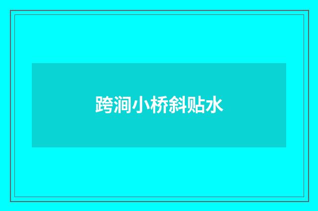 跨涧小桥斜贴水