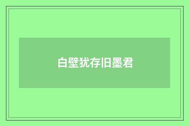 白壁犹存旧墨君