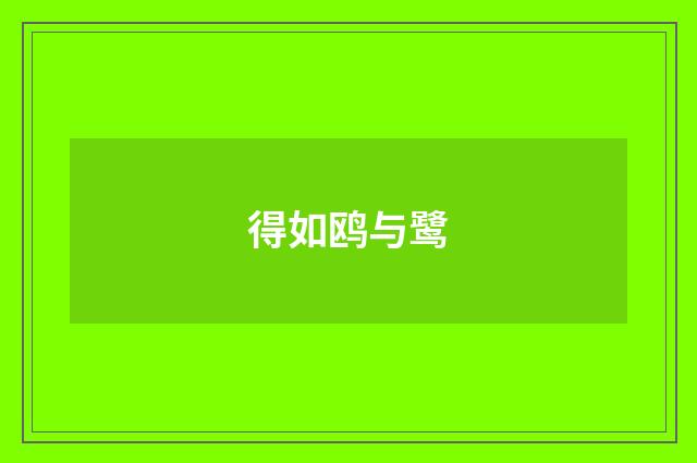 得如鸥与鹭