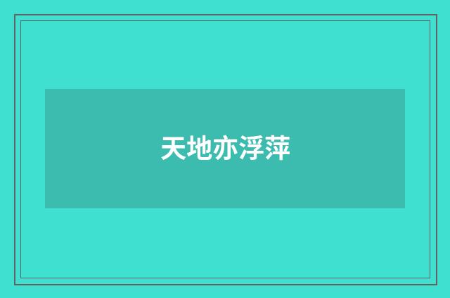 天地亦浮萍