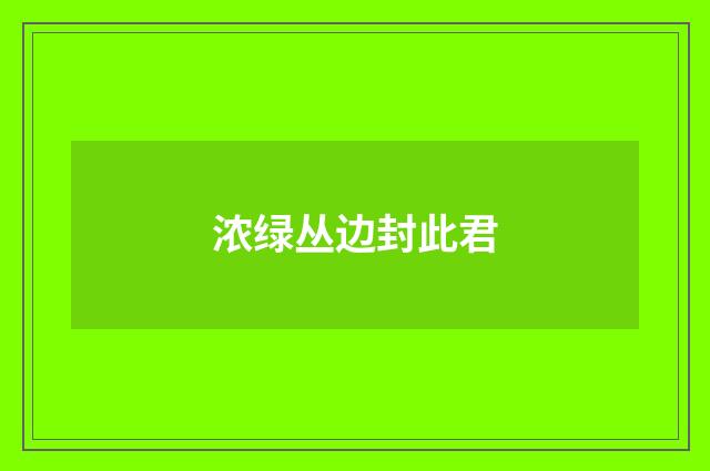 浓绿丛边封此君