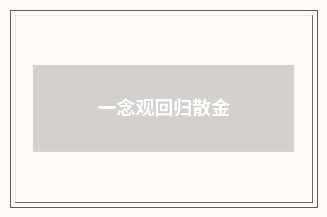 一念观回归散金