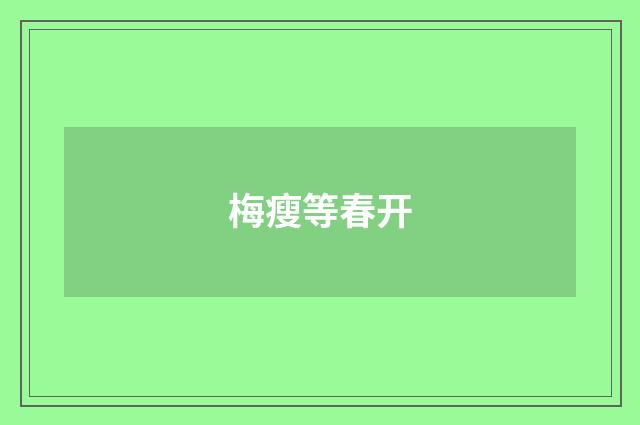 梅瘦等春开