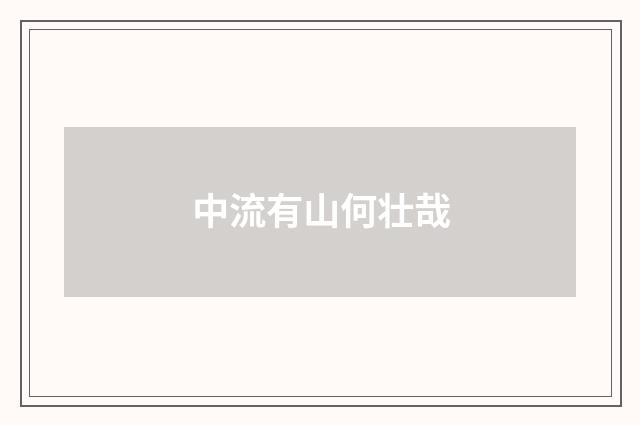 中流有山何壮哉