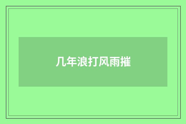 几年浪打风雨摧
