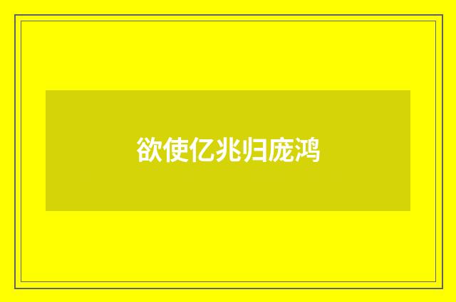 欲使亿兆归庞鸿