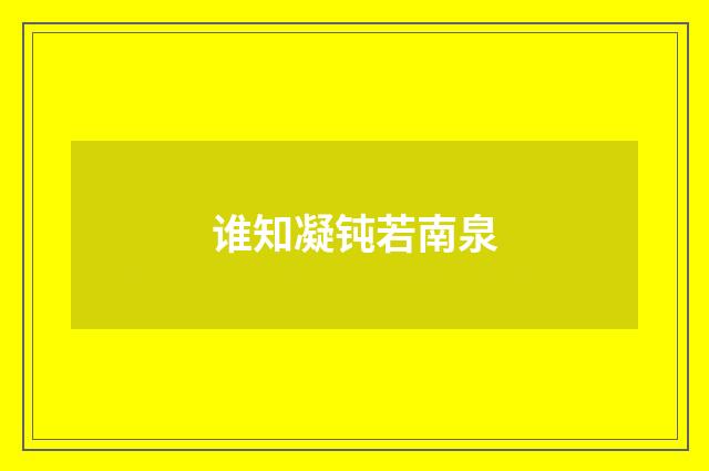 谁知凝钝若南泉