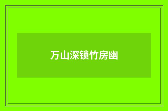 万山深锁竹房幽
