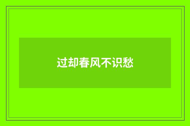 过却春风不识愁