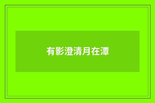 有影澄清月在潭