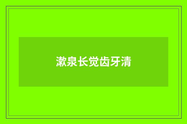 漱泉长觉齿牙清