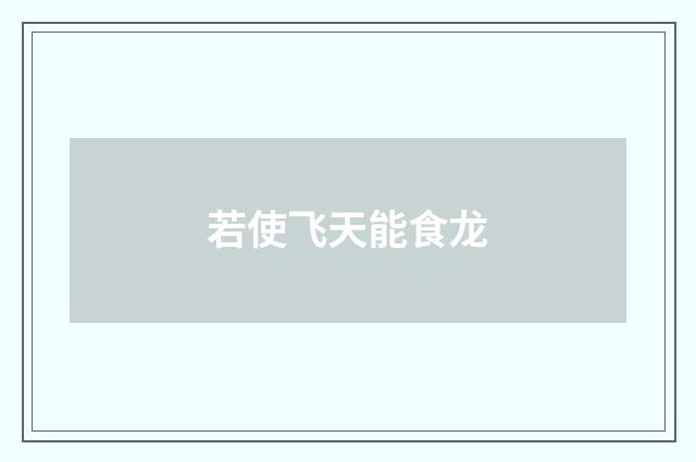 若使飞天能食龙